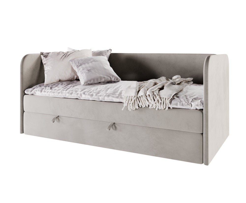 Jugendbett 80x200 cm in U-Form, Kinderbett, Einzelbett mit Bettkasten und Matratze, OLIVIER 2M Jugendbett 80x200 cm in U-Form, Kinderbett, Einzelbett mit Bettkasten und Matratze, OLIVIER 2M