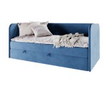 Jugendbett 80x200 cm in U-Form, Kinderbett, Einzelbett mit Bettkasten und Matratze, OLIVIER 2M
