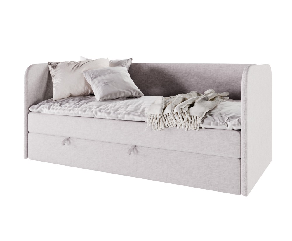 Jugendbett 80x200 cm in U-Form, Kinderbett, Einzelbett mit Bettkasten und Matratze, OLIVIER 2M Jugendbett 80x200 cm in U-Form, Kinderbett, Einzelbett mit Bettkasten und Matratze, OLIVIER 2M