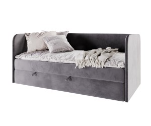 OLIVIER 2M Jugendbett 80x200 cm in U-Form, Kinderbett, Einzelbett mit Bettkasten und Matratze