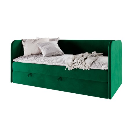 OLIVIER 2M Modernes Bett 100x200 cm in U-Form, Polsterbett mit Bettkasten und Matratze, Schlafsofa