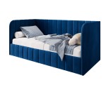 Jugendbett 90x200 cm, Polsterbett mit Bettkasten und Lattenrost, Einzelbett für Jugendzimmer, Riviera 81 dunkelblau, MARIO SM 05 Jugendbett 90x200 cm, Polsterbett mit Bettkasten und Lattenrost, Einzelbett für Jugendzimmer, Riviera 81 dunkelblau, MARIO SM 05