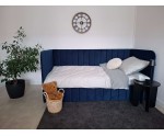Jugendbett 90x200 cm, Polsterbett mit Bettkasten und Lattenrost, Einzelbett für Jugendzimmer, Riviera 81 dunkelblau, MARIO SM 05 Jugendbett 90x200 cm, Polsterbett mit Bettkasten und Lattenrost, Einzelbett für Jugendzimmer, Riviera 81 dunkelblau, MARIO SM 05