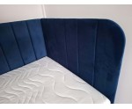 Jugendbett 90x200 cm, Polsterbett mit Bettkasten und Lattenrost, Einzelbett für Jugendzimmer, Riviera 81 dunkelblau, MARIO SM 05 Jugendbett 90x200 cm, Polsterbett mit Bettkasten und Lattenrost, Einzelbett für Jugendzimmer, Riviera 81 dunkelblau, MARIO SM 05