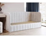Jugendbett 90x200 cm, Polsterbett mit Bettkasten und Lattenrost, Einzelbett für Jugendzimmer, Riviera 81 dunkelblau, MARIO SM 05 Jugendbett 90x200 cm, Polsterbett mit Bettkasten und Lattenrost, Einzelbett für Jugendzimmer, Riviera 81 dunkelblau, MARIO SM 05