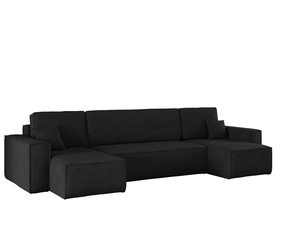 AVIO N3U Wohnlandschaft in U-Form mit Schlaffunktion für Wohnzimmer, Cord POSO