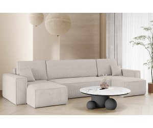 AVIO N3U Wohnlandschaft in U-Form mit Schlaffunktion für Wohnzimmer, Cord POSO