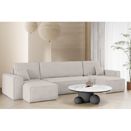 AVIO N3U Wohnlandschaft in U-Form mit Schlaffunktion für Wohnzimmer, Cord POSO