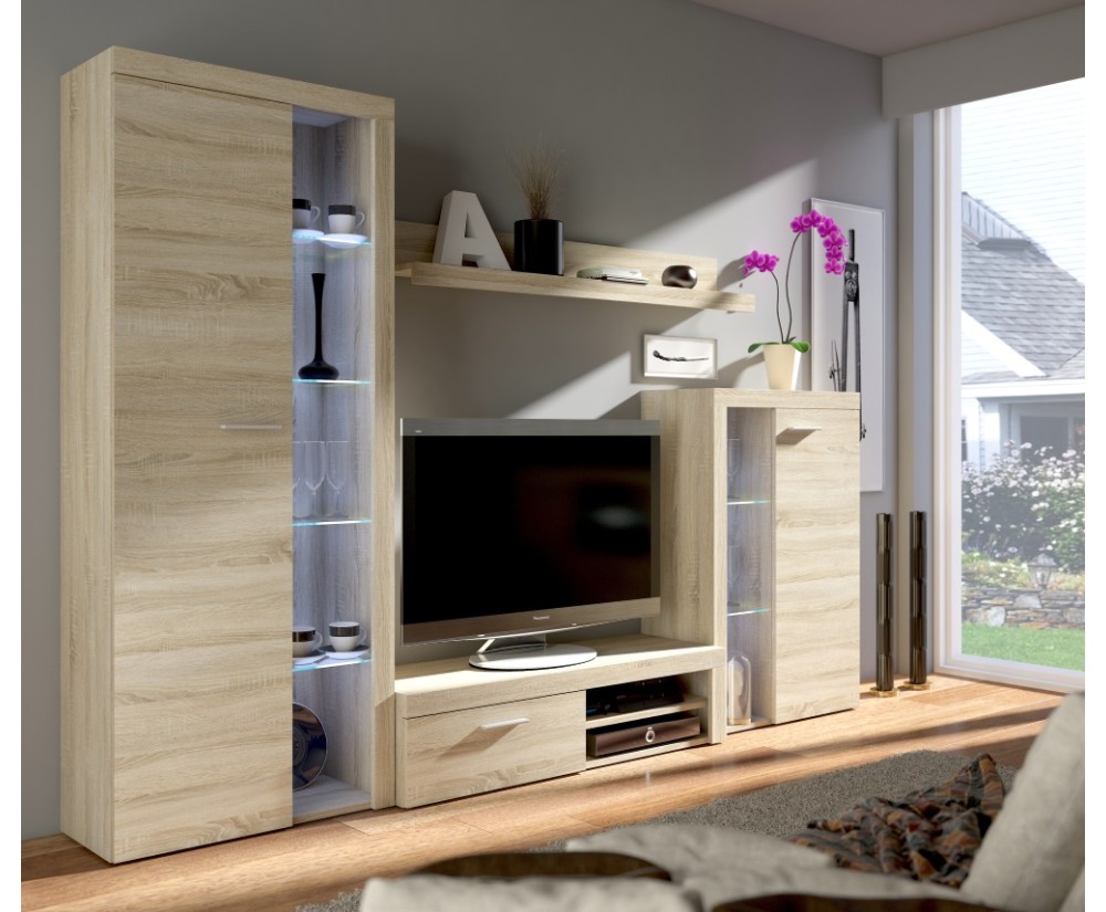 ROMBO TV-Wohnwand, Mediawand, Komplett-Set 4 St., 3 Farbvarianten!