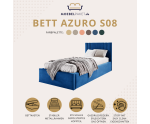 AZURO S08 Einzelbett 90x200 cm mit Bettkasten, Lattenrost und pflegeleichtem Stoff, vom Fußteil geöffnet