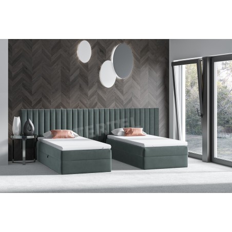Set mit zwei Hotelbetten 90x200 cm mit Bettkasten, LARA 1M