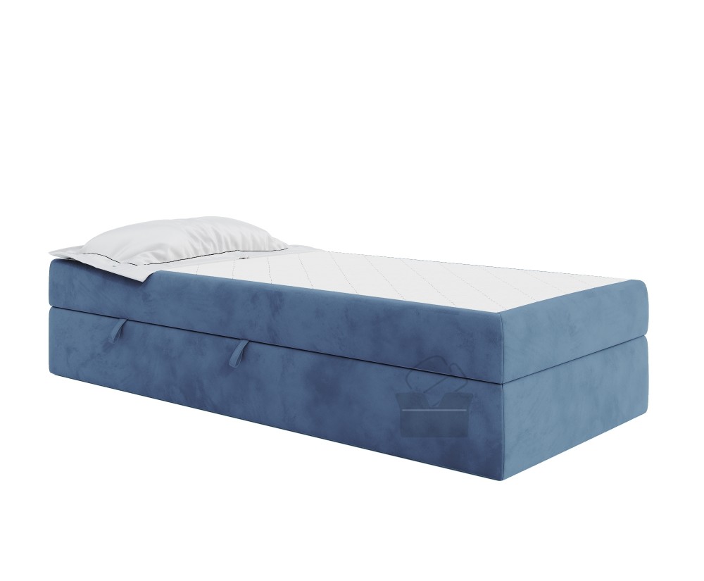 Set mit zwei Hotelbetten 90x200 cm mit Bettkasten, Matratze mit Anti-Rutsch-Stoff, KLAUDIA 1M