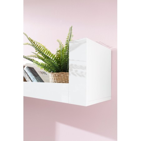 BERGAMO 12 Wandregal Breite 120 cm, hängendes Bücherregal, Wandboard weiß