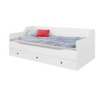 BERGAMO 13 Einzelbett 90x200 cm mit Gestell für Matratze und 3 Schubladen, lux weiß / weiß glänzend