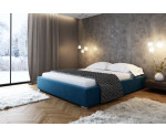 Bett ohne Kopfteil 160x200 cm für Dachschräge, Doppelbett mit Bettkasten, verchromte Füße, PRATO T11