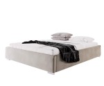 Großes Polsterbett 200x200 cm für Schlafzimmer, Doppelbett mit Bettkasten, ohne Kopfteil ideal für Dachschräge, PRATO T11