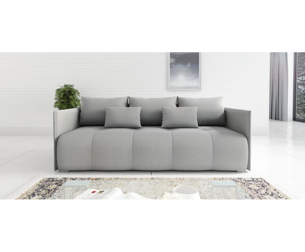 Wohnzimmersofa, 3-Sitzer-Sofa mit Schlaffunktion und Bettkasten, weicher Velvetstoff - 3 Farbvarianten, ADLER K3