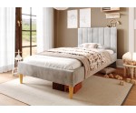 Polsterbett 80x200 cm mit hohem Kopfteil und Rollrost, eleganter Velvetstoff RIVIERA, FABIAN Polsterbett 80x200 cm mit hohem Kopfteil und Rollrost, eleganter Velvetstoff RIVIERA, FABIAN