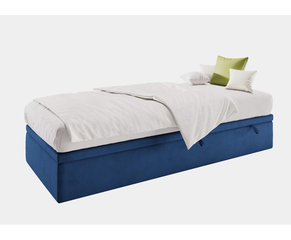 Einzelbett 80x180 cm, Polsterbett mit Bettkasten, Hotelbett HUGO 1R Einzelbett 80x180 cm, Polsterbett mit Bettkasten, Hotelbett HUGO 1R