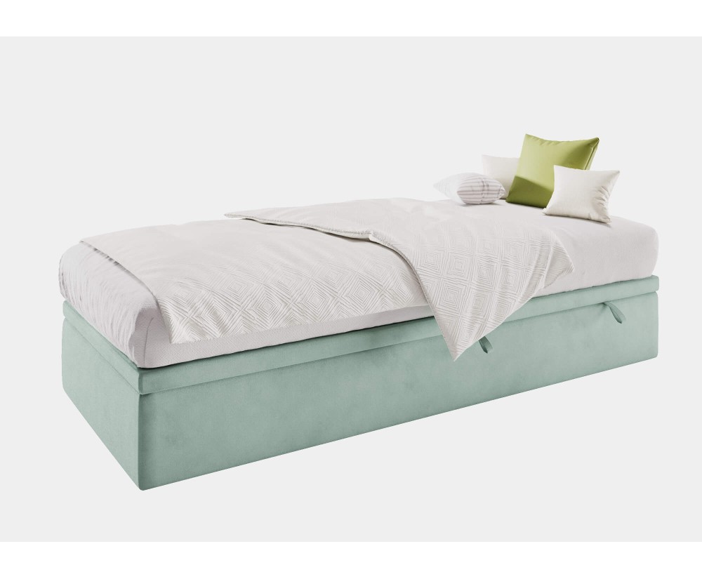 Einzelbett 80x180 cm, Polsterbett mit Bettkasten, Hotelbett, HUGO Einzelbett 80x180 cm, Polsterbett mit Bettkasten, Hotelbett, HUGO