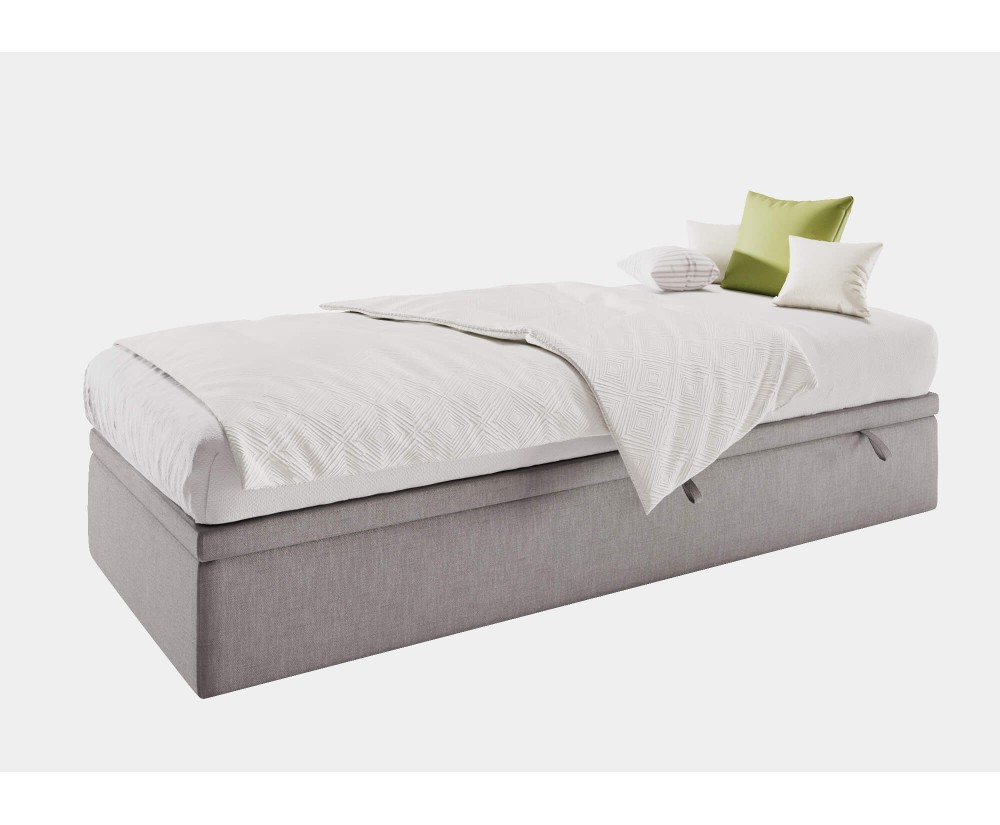 Einzelbett 100x200 cm, Jugendbett mit Bettkasten, Hotelbett, HUGO 1R Einzelbett 100x200 cm, Jugendbett mit Bettkasten, Hotelbett, HUGO 1R