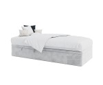 Polsterbett 120x200 cm, Jugendbett mit Bettkasten, Hotelbett, HUGO 1R