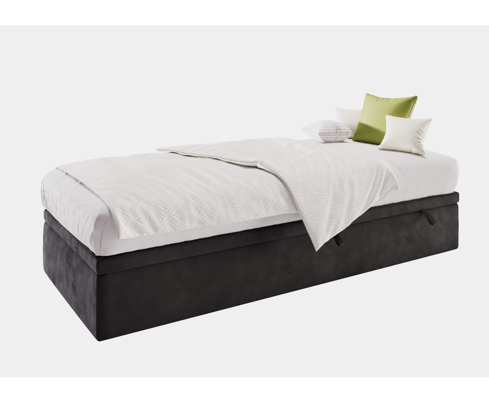 Polsterbett 120x200 cm, Jugendbett mit Bettkasten, Hotelbett, HUGO 1R Polsterbett 120x200 cm, Jugendbett mit Bettkasten, Hotelbett, HUGO 1R