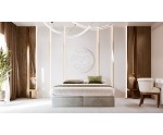 Polsterbett 120x200 cm, Jugendbett mit Bettkasten, Hotelbett, HUGO 1R