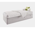 Polsterbett 120x200 cm, Jugendbett mit Bettkasten, Hotelbett, HUGO 1R