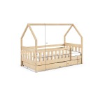 Holzbett 80x160 cm mit Schublade, Kinderbett, HAUSBETT, Einzelbett in drei Farbvarianten, TYMEK Holzbett 80x160 cm mit Schublade, Kinderbett, HAUSBETT, Einzelbett in drei Farbvarianten, TYMEK
