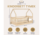 Holzbett 80x160 cm mit Schublade, Kinderbett, HAUSBETT, Einzelbett in drei Farbvarianten, TYMEK Holzbett 80x160 cm mit Schublade, Kinderbett, HAUSBETT, Einzelbett in drei Farbvarianten, TYMEK