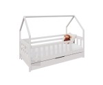 Holzbett 80x160 cm mit Schublade, Kinderbett, HAUSBETT, Einzelbett in drei Farbvarianten, TYMEK Holzbett 80x160 cm mit Schublade, Kinderbett, HAUSBETT, Einzelbett in drei Farbvarianten, TYMEK