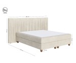 LARETTO T23 Stilvolles Bett 180x200 cm mit Matratze und Topper, Boxspringbett auf Holzfüßen, elegantes Kopfteil