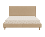 Polsterbett 140x200 cm, Doppelbett, Ehebett mit Bettkasten und glattem Kopfteil, auf Füßen, LARETTO T36 Polsterbett 140x200 cm, Doppelbett, Ehebett mit Bettkasten und glattem Kopfteil, auf Füßen, LARETTO T36