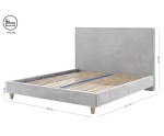 Ehebett 160x200 cm, Doppelbett, Polsterbett mit Bettkasten und glattem Kopfteil, auf Füßen, LARETTO T36