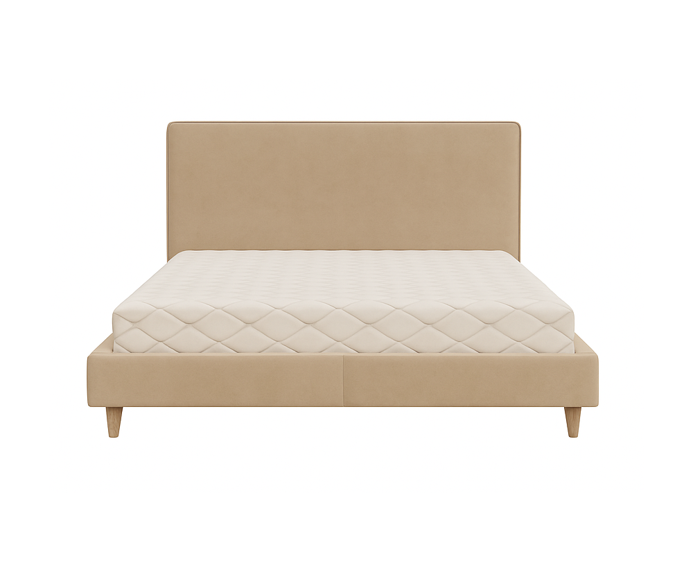 Doppelbett 180x200 cm, Polsterbett, Ehebett mit Bettkasten und glattem Kopfteil, auf Füßen, LARETTO T36