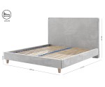 Komfortbett 200x200 cm, Doppelbett, Polsterbett mit Bettkasten und glattem Kopfteil, auf Füßen, LARETTO T36