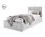 Einzelbett 120x200 cm mit Bettkasten, Lattenrost und pflegeleichtem Stoff, vom Fußteil geöffnet, AZURO S08 Einzelbett 120x200 cm mit Bettkasten, Lattenrost und pflegeleichtem Stoff, vom Fußteil geöffnet, AZURO S08