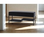Polsterbank Breite 80 cm mit Schuhregal, Metallgestell schwarz, HOLLY