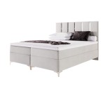 Komfortbett 200x200 cm für Dachschräge, Kontinentalbett auf Füßen, dekoratives Kopfteil mit goldenen Zierleisten, SANTIAGO 2