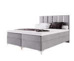 Komfortbett 200x200 cm für Dachschräge, Kontinentalbett auf Füßen, dekoratives Kopfteil mit goldenen Zierleisten, SANTIAGO 2