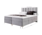 Komfortbett 200x200 cm für Dachschräge, Kontinentalbett auf Füßen, dekoratives Kopfteil mit goldenen Zierleisten, SANTIAGO 2