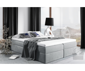 Boxspringbett 140x200 cm, Ehebett, Hotelbett, ohne Kopfteil für Dachschräge, LUXOR 1M