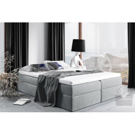 Boxspringbett 140x200 cm, Ehebett, Hotelbett, ohne Kopfteil für Dachschräge, LUXOR 1M