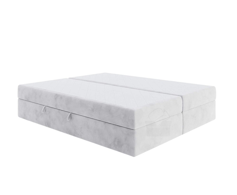 Boxspringbett 200x200 cm, Doppelbett mit Matratze, Hotelbett, ohne Kopfteil, LUXOR 1M