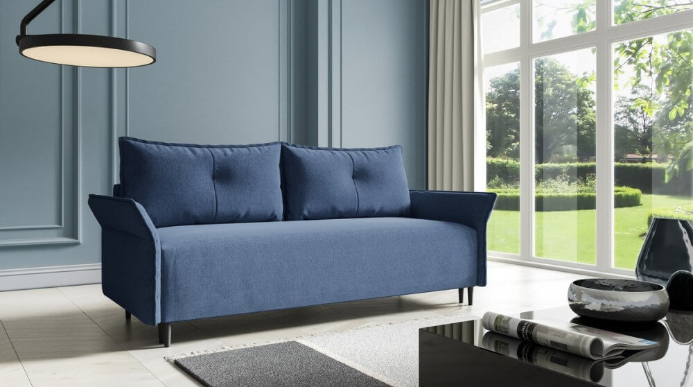 2-Sitzer-Sofa im skandinavischen Stil mit Schlaffunktion und Bettkasten, TRIVIO K10